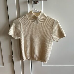 Anthropologie short sleeve mock neck sweater